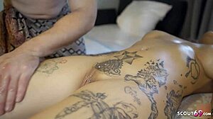 German tattooed Mara Martinez tricked into wild fuck