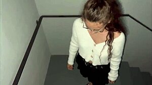 She Sucks in Doorway, Fucks at Home, Cums on Glasses