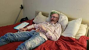 fully clothed big cock masturbation session with huge monster cock 😏