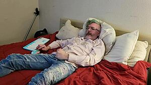 fully clothed big cock masturbation session with huge monster cock 😏