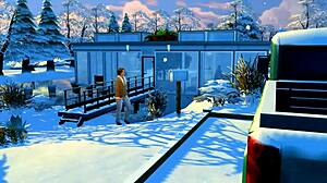 sims 4 lake house xxx parody unfolds with wild interracial shemale action by the water