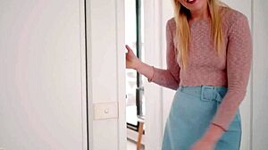 Charlie Forde strips and teases cute Aussie babe's pussy POV.