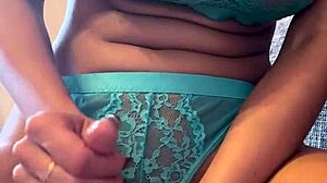 Blonde wife in lingerie rides and sucks husband's cock to explosion.