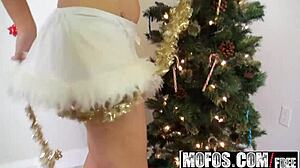 Allison Moore gets freaky in the bath with her Christmas cunt on POV