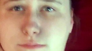 Amateur receives a surprising cumshot on her face.