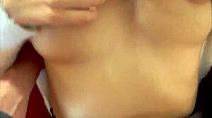 She Sucks in Doorway, Fucks at Home, Cums on Glasses