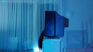 wet anime hentai cosplay with sadako's big ass stuck in tv, clothes ripped for rough play 😈