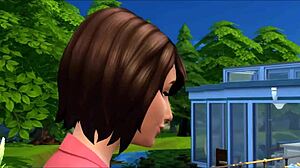 sims 4 lake house xxx parody unfolds with wild interracial shemale action by the water