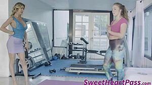 Natural bombshell lena paul rimmed before face sitting