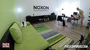 Teeny Brunette Enjoys Her Boss at the Office