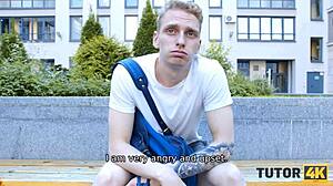 angry guy bangs innocent tutor after failed exam, so intense!