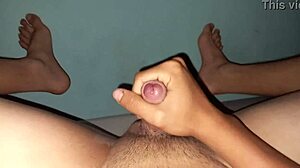 Twink Masturbates Fetishly With Feet And Cum