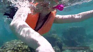 veronikavonk flashing big boobs at sea, so daring! 🌊