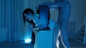 wet anime hentai cosplay with sadako's big ass stuck in tv, clothes ripped for rough play 😈