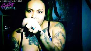 sexy latina strips lingerie, rips clothes in tattooed flashing compilation