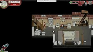 Nerdy girl in spooky milk life hentai game gives a sneaky public handjob in library.