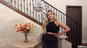 Kinky family fun with stepdaughter Carter Cavelli licking and banging hard