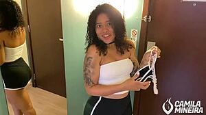 Wow, my tiny panties barely cover my ass! Rubbing them on my wet pussy feels amazing!