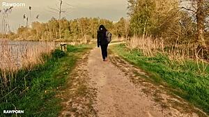 Linda del sol bangs huge cock in wild nature romp