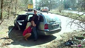 Real Teen 18+ Outdoor Action On Parking Spot