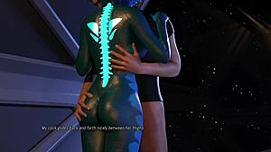 I can’t believe this busty cyberpunk alien took it hard in the ass with a creampie!