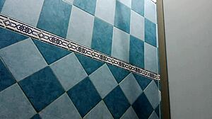 Curvy Mexican Karmica showers in voyeur compilation of her chubby body