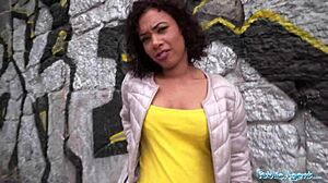 rock paper scissors game turns into hardcore outdoor public fucking with big cock.