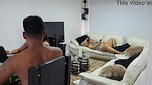 Mature Latina BBW Masturbates with Stepsons Nearby