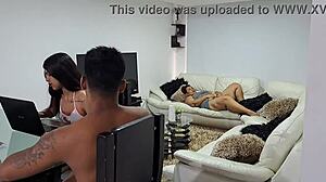 Mature Latina BBW Masturbates with Stepsons Nearby