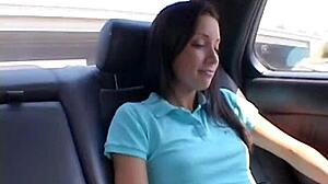 Chloe 18 shows tits and fingers pussy in car