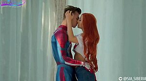 spider-man bangs sia siberia in hot cosplay action