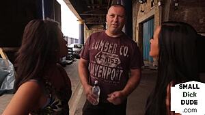 British CFNM babes mock guy with tiny penis