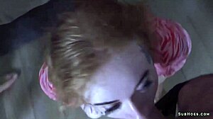 Azura Alii experiences double blowjobs and anal with spanking and hair pulling in group setting