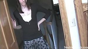 She looks cute in stockings dominating lesbian feet