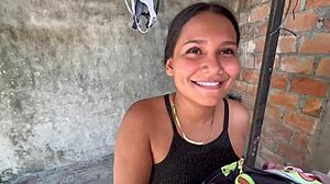 Excited to propose blowjob to neighbor while washing clothes.