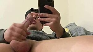Sexy Frat Guy Joshuaaalewisss Strokes Monster Cock in Mirror, Cums Everywhere