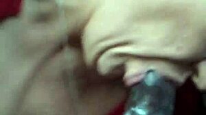 Feeling the thrill as she swallows two cum loads