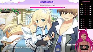 Vtuber Lewdneko Plays Evenicle, Moaning With Big Tits In Hentai Scene