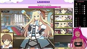 Vtuber Lewdneko Plays Evenicle, Moaning With Big Tits In Hentai Scene