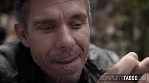 Kinky teen stepdaughter gets wild, taking two cocks in a spitroast frenzy