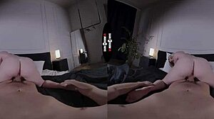 Big Boss In Dark Room VR With Shaved Pussy And Tits
