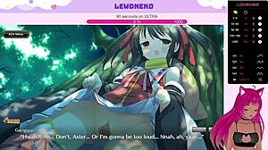 Vtuber Lewdneko Plays Evenicle, Moaning With Big Tits In Hentai Scene