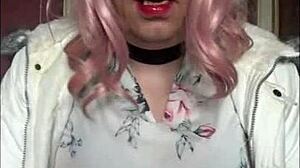 Bisexual crossdresser offers free swallow service while filming