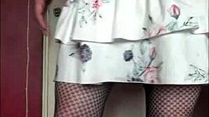 Bisexual crossdresser offers free swallow service while filming