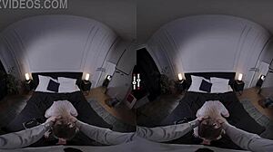 Big Boss In Dark Room VR With Shaved Pussy And Tits