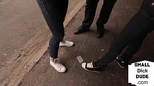 British CFNM babes mock guy with tiny penis