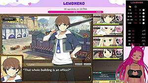 Vtuber Lewdneko Plays Evenicle, Moaning With Big Tits In Hentai Scene