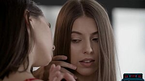 Hey, check these Arab and Ukraine babes Katrine Pirs and Avery in softcore lesbian action.