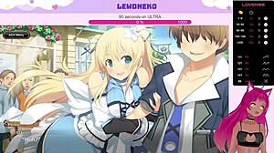 Vtuber Lewdneko Plays Evenicle, Moaning With Big Tits In Hentai Scene