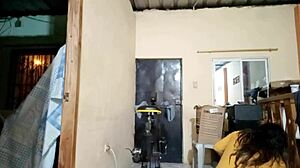 Athletic Man Fucks Housewife In Shorts At Night When Bosses Aren't Here!